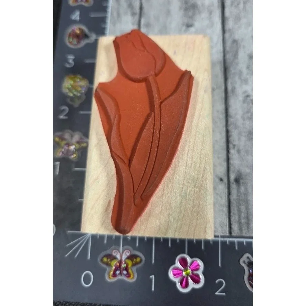 Rubber Stampede Truly Tulips Single Stem Flower 1995 Rubber Stamp Wood #A15